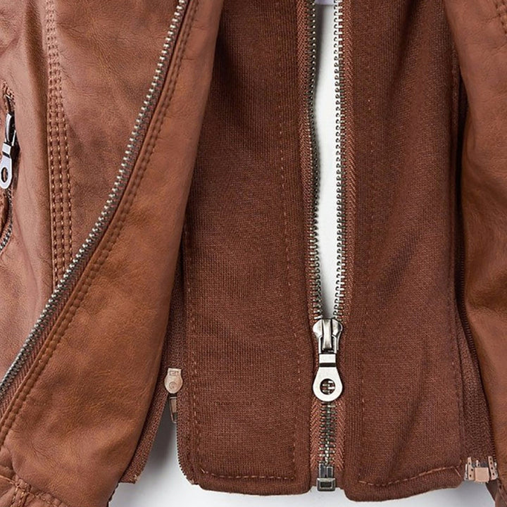 Callista hooded moto jacket