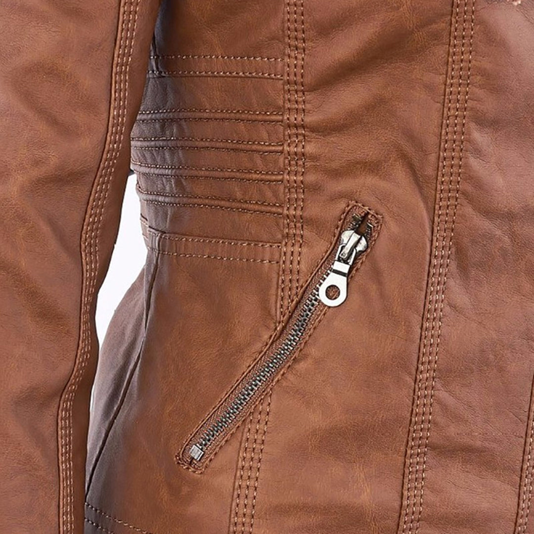 Callista hooded moto jacket