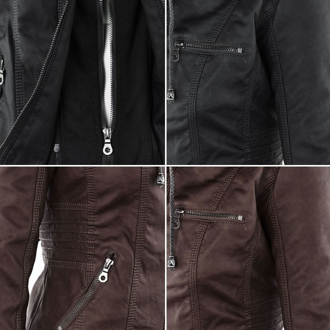 Callista hooded moto jacket