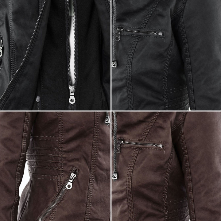 Callista hooded moto jacket