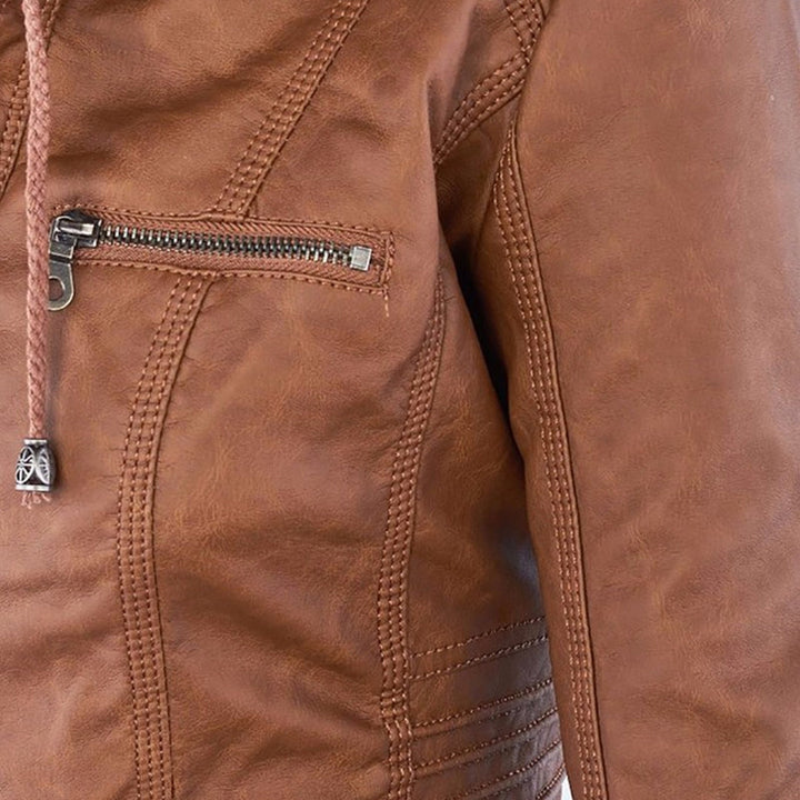 Callista hooded moto jacket
