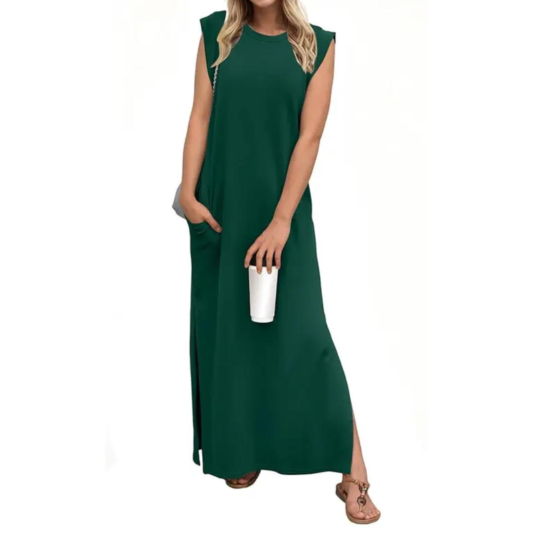 Wren™ – Robe Maxi Aérée avec Poches Fendues – Confort Absolu, Élégance au Quotidien