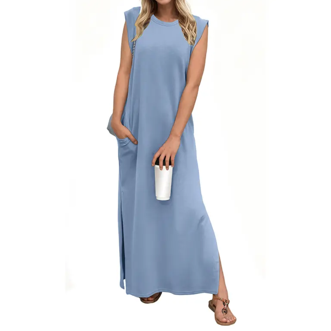 Wren™ – Robe Maxi Aérée avec Poches Fendues – Confort Absolu, Élégance au Quotidien