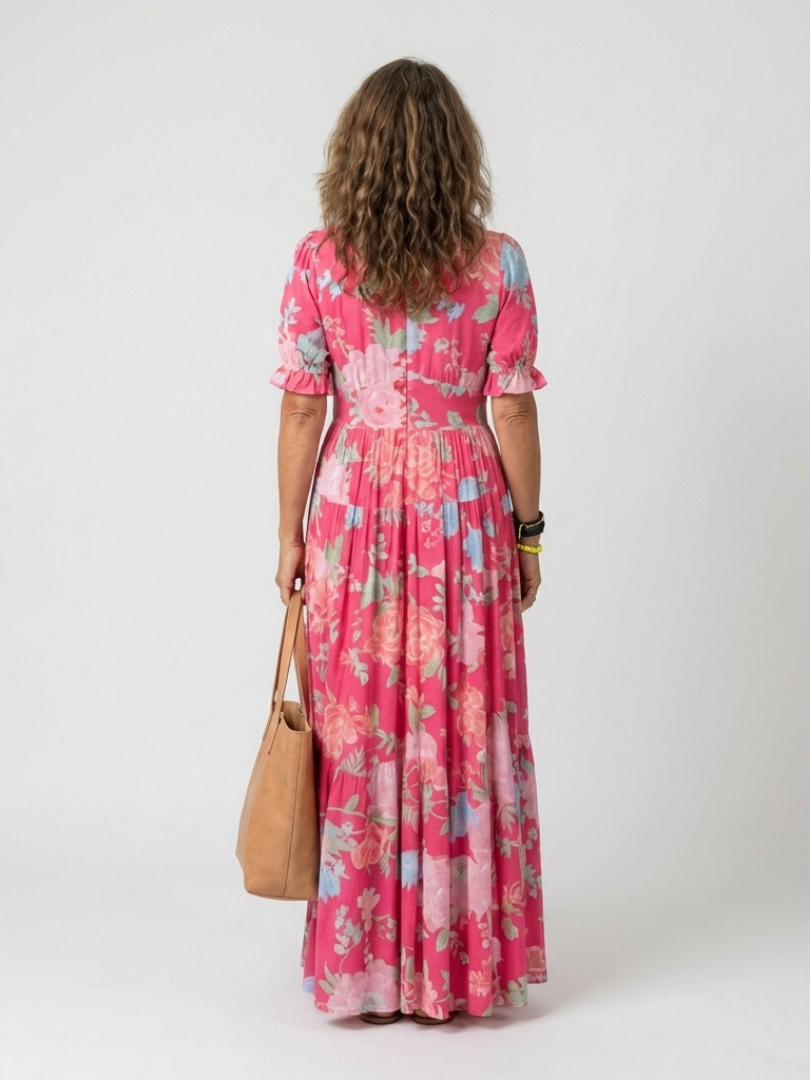 Ione | Floral Dress with Tummy-Concealing Waist