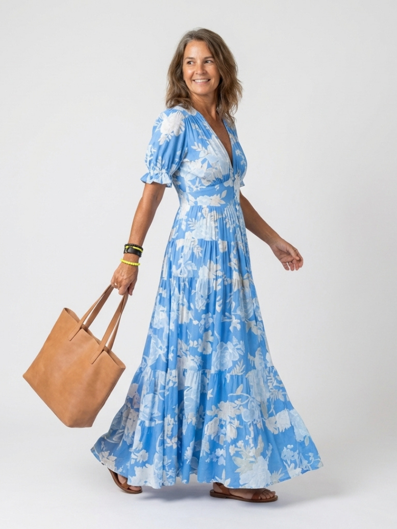 Ione | Floral Dress with Tummy-Concealing Waist