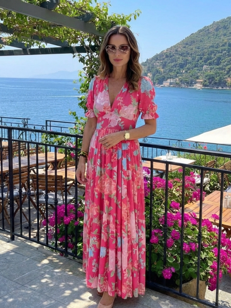 Ione | Floral Dress with Tummy-Concealing Waist