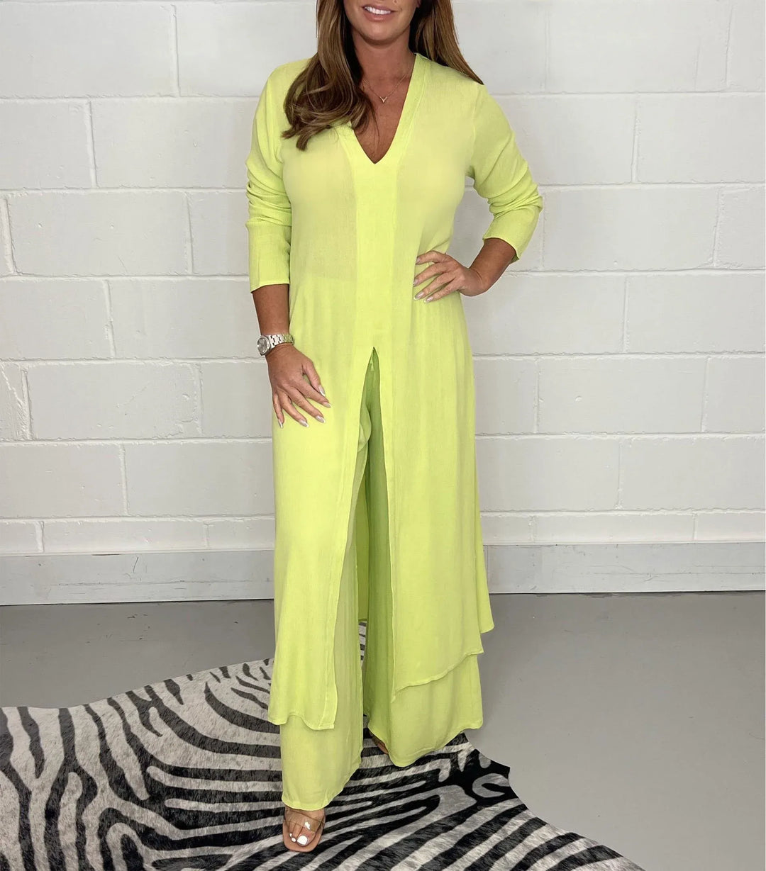 Ensemble Comfy Cherly™ en Deux Pièces | Blouse Fluide et Pantalon Large