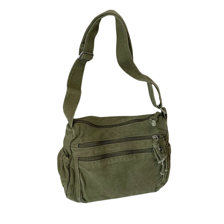 FRANKIE™ – Sac bandoulière en toile rétro à poches multiples