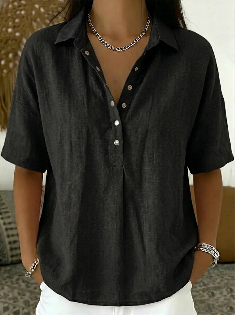 Willow | Blouse élégante à col classique et boutons raffinés