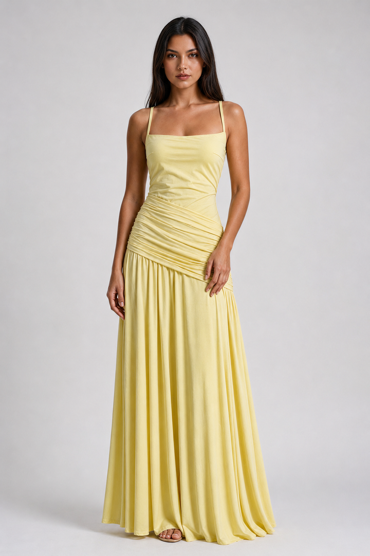 Mary - Elegant Draped Maxi Dress