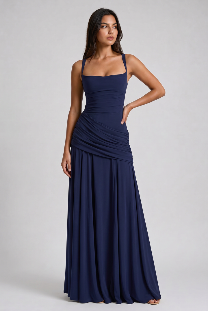 Mary - Elegant Draped Maxi Dress