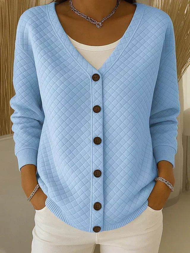 Leonor | Quilted Knit Button Cardigan
