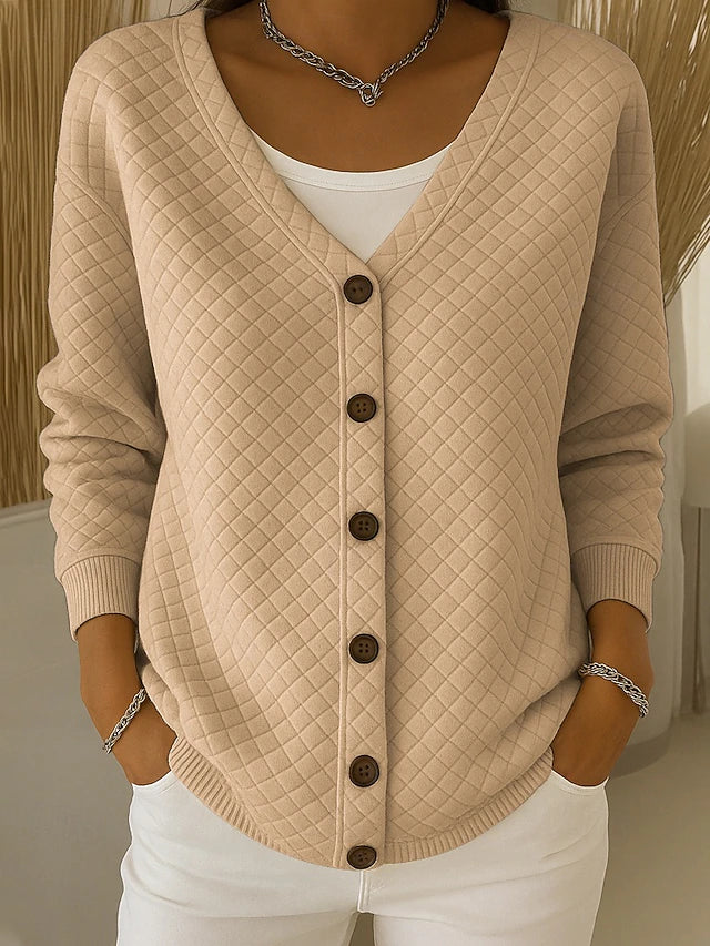 Leonor | Quilted Knit Button Cardigan