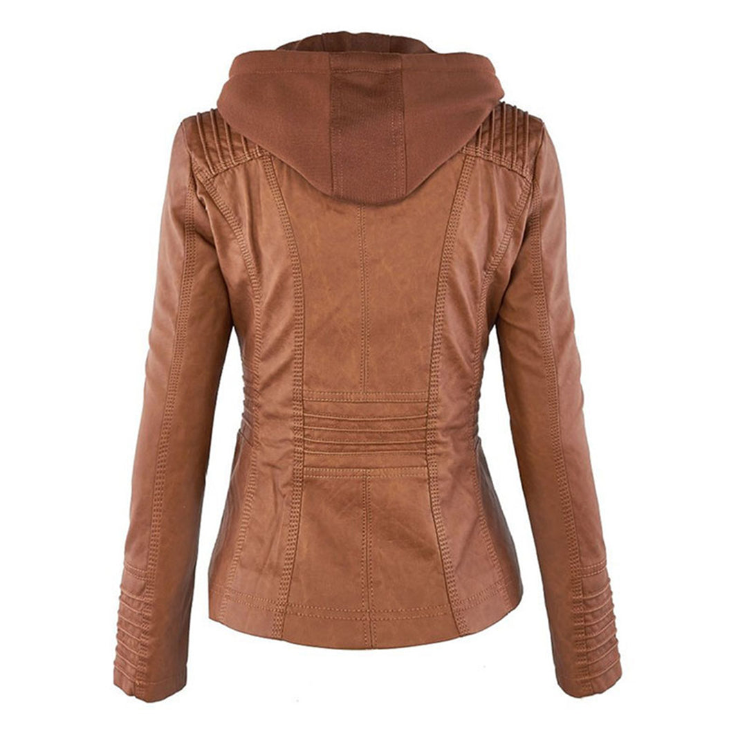 Callista hooded moto jacket
