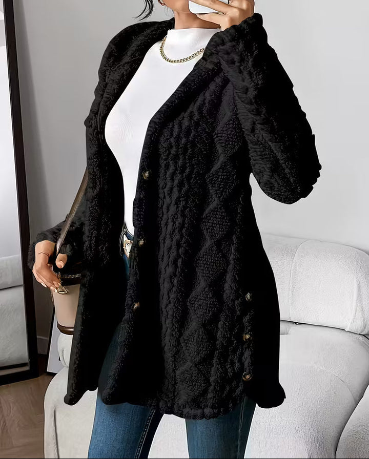 BRIGITTE™ | Cardigan-Manteau en Polaire à Capuche