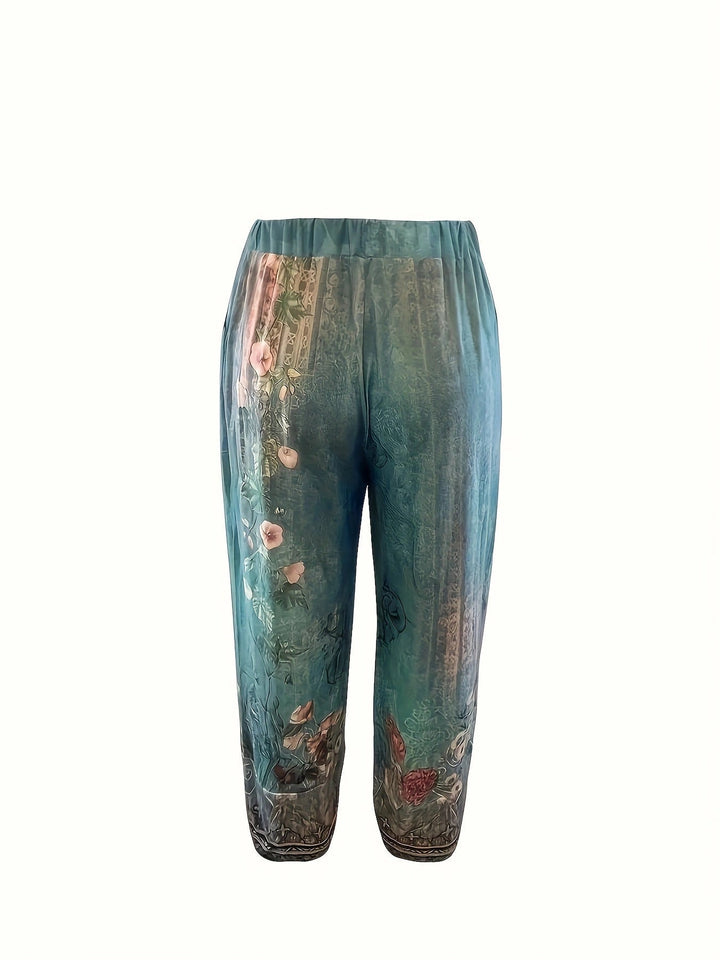 Pantalons larges à imprimé floral pour femmes, coupe décontractée