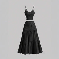 DALI™ - Comfy Sleeveless Crop Top and A-Line Skirt Set
