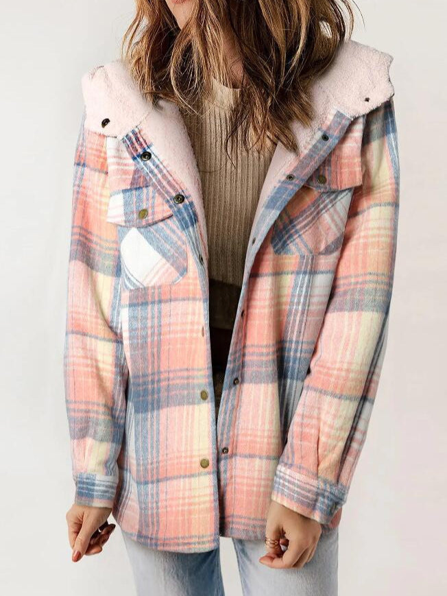 LIVIA™ – Veste à Carreaux avec Capuche pour Femmes