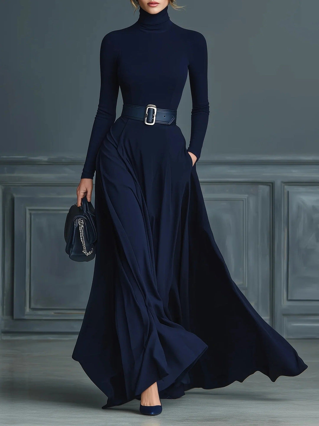 Corliss - High-Neck Maxi Dress