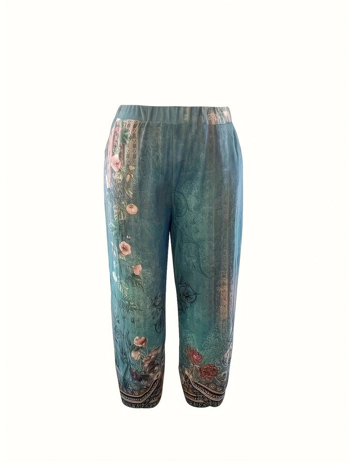 Pantalons larges à imprimé floral pour femmes, coupe décontractée