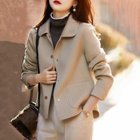 ADELAIDE™ - Cozy Button Front Long Sleeve Collared Coat