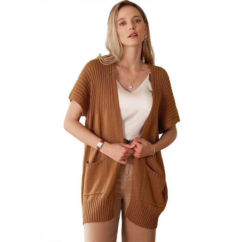 CASSAVA™ – Cardigan Léger en Maille Ouvert sur le Devant
