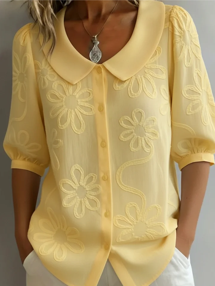 Sara – Blouse à fleurs brodées