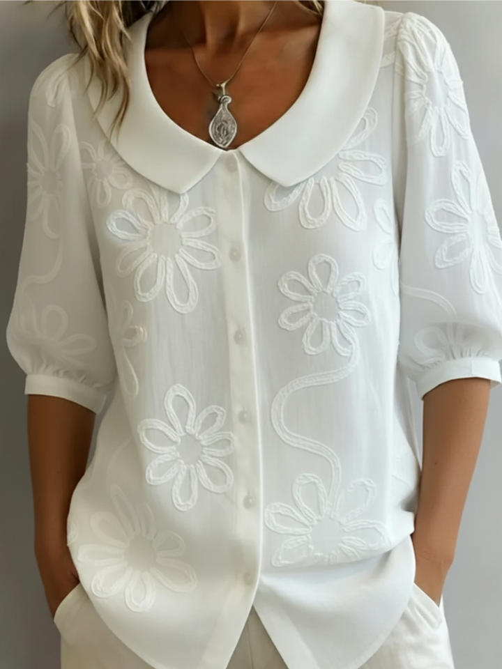 Sara – Blouse à fleurs brodées