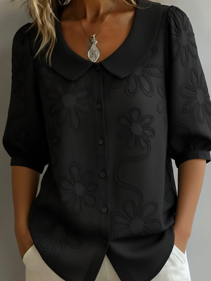 Sara – Blouse à fleurs brodées