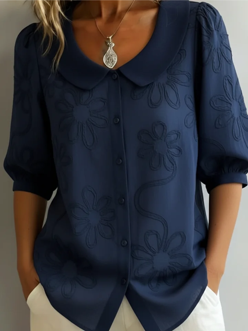 Sara – Blouse à fleurs brodées
