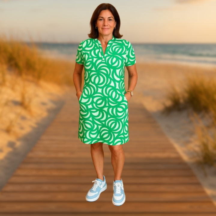 MONIQUE  | Robe imprimée à col en V