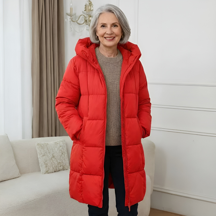 Eponina – Manteau Long Matelassé Avec Capuche