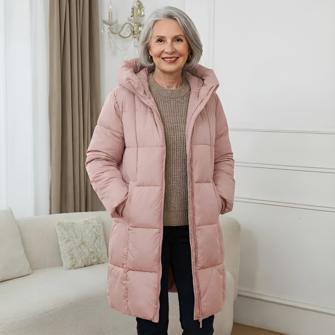Eponina – Manteau Long Matelassé Avec Capuche