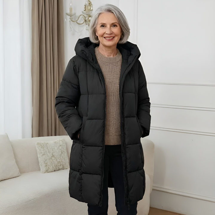 Eponina – Manteau Long Matelassé Avec Capuche
