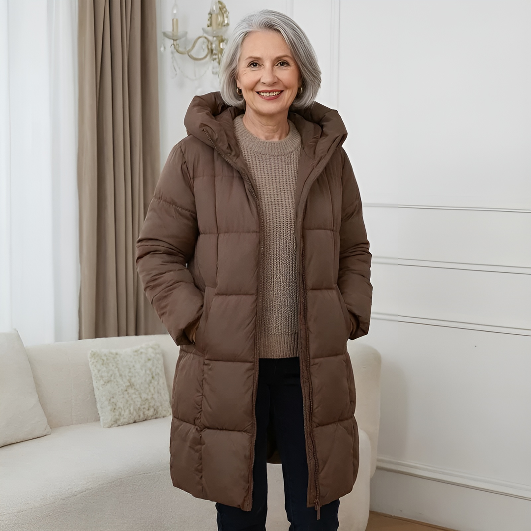 Eponina – Manteau Long Matelassé Avec Capuche