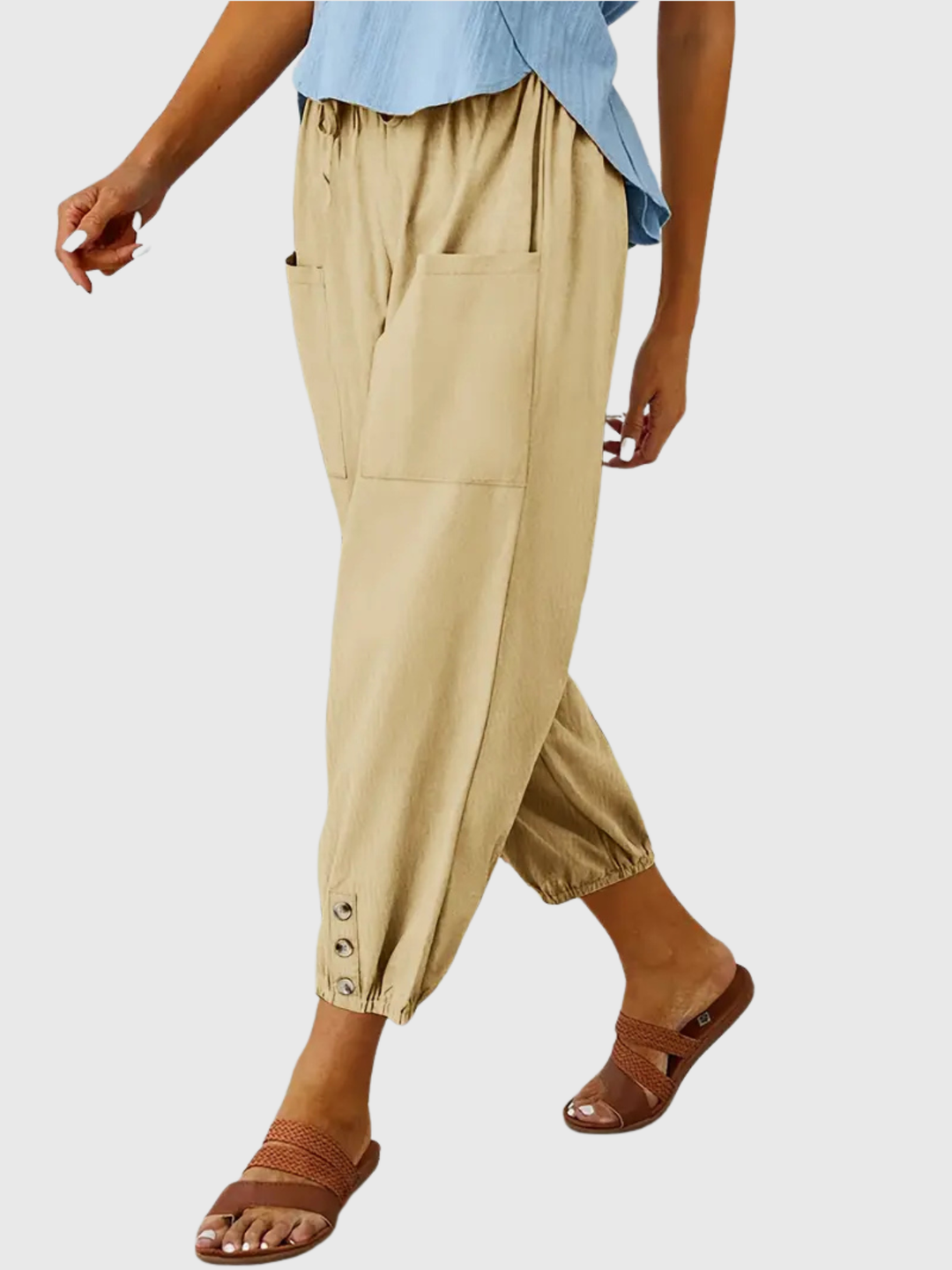 Tessa | Pantalons Relaxed à Manches Boutonnées