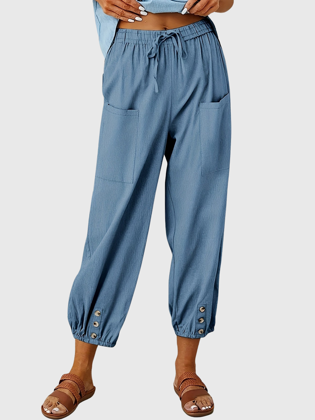 Tessa | Pantalons Relaxed à Manches Boutonnées