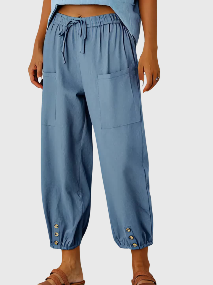 Tessa | Pantalons Relaxed à Manches Boutonnées