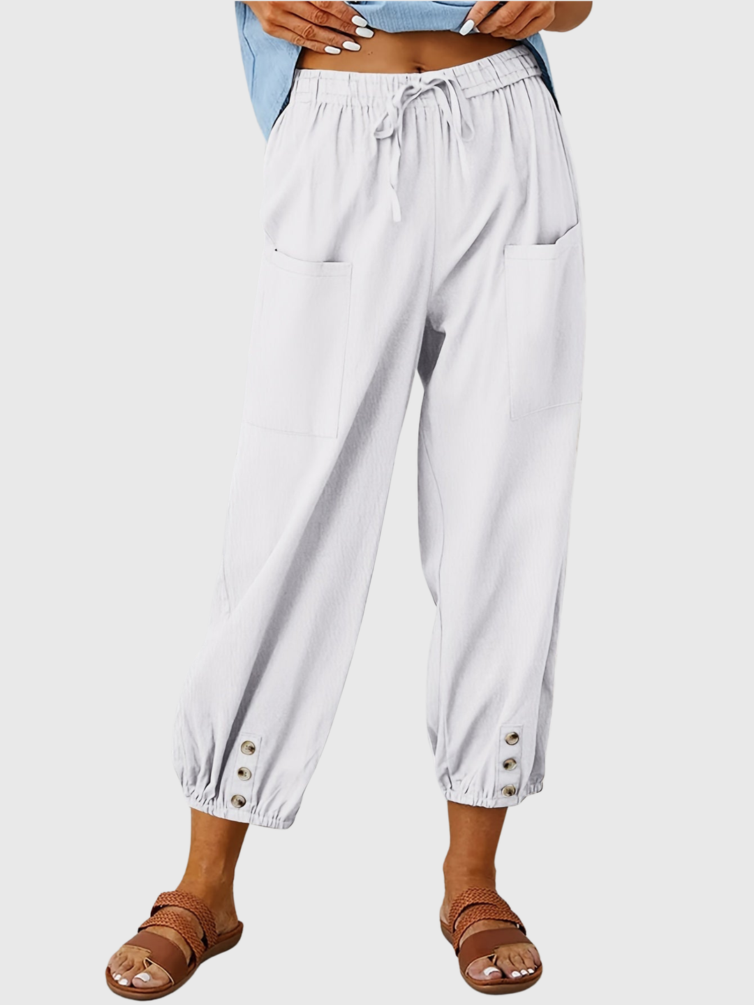Tessa | Pantalons Relaxed à Manches Boutonnées