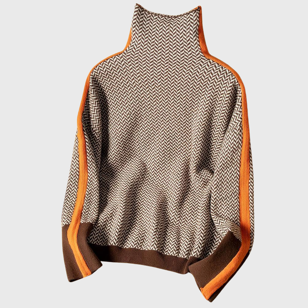 Kinga™ | Pull Col Roulé Rayé