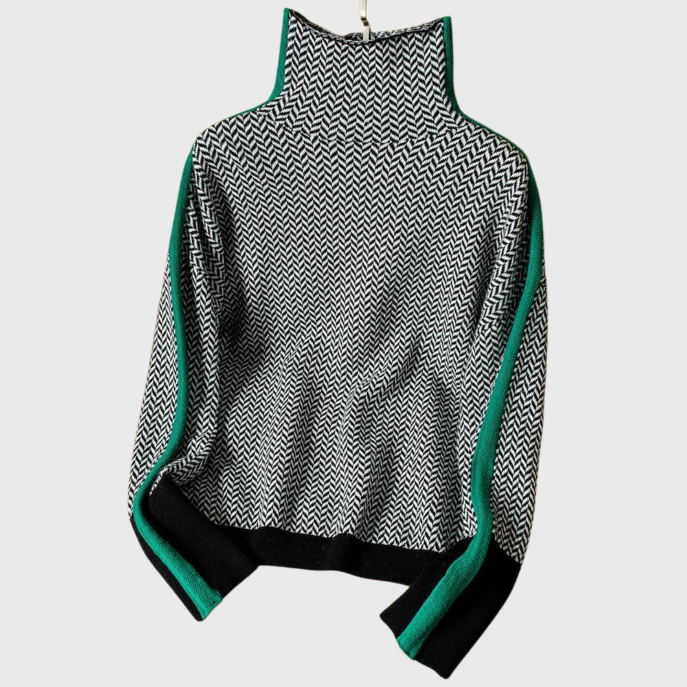 Kinga™ | Pull Col Roulé Rayé