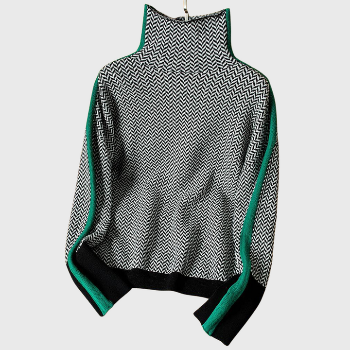 Kinga™ | Pull Col Roulé Rayé