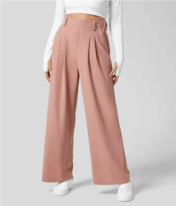 Pantalons Wide-Leg Taille Haute | Plis Avant Tailleur | Silhouette Flottante