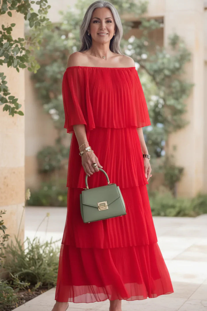 NOIRÉ - PLEATED EVENING GOWN