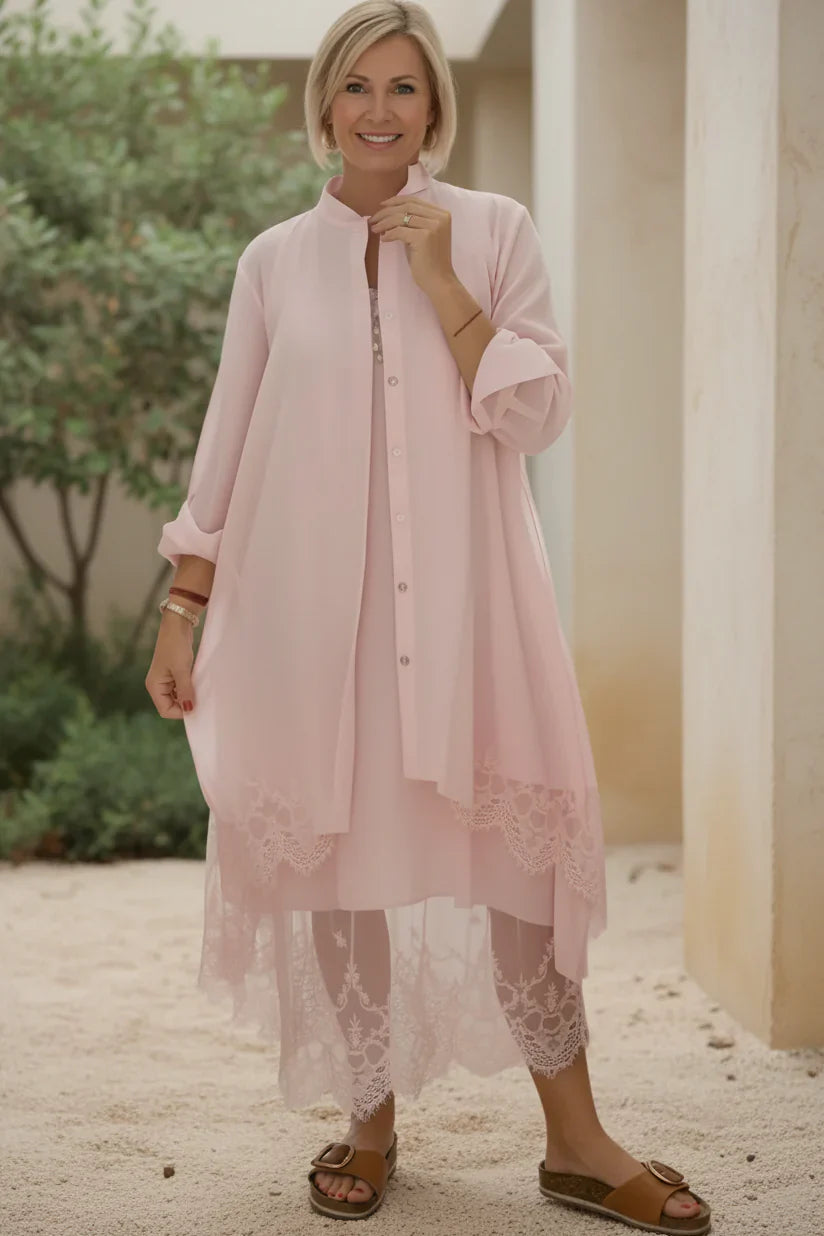 LYRA – LACE TRIM FLOW DRESS