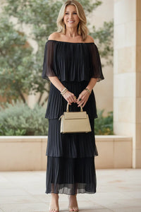 NOIRÉ - PLEATED EVENING GOWN