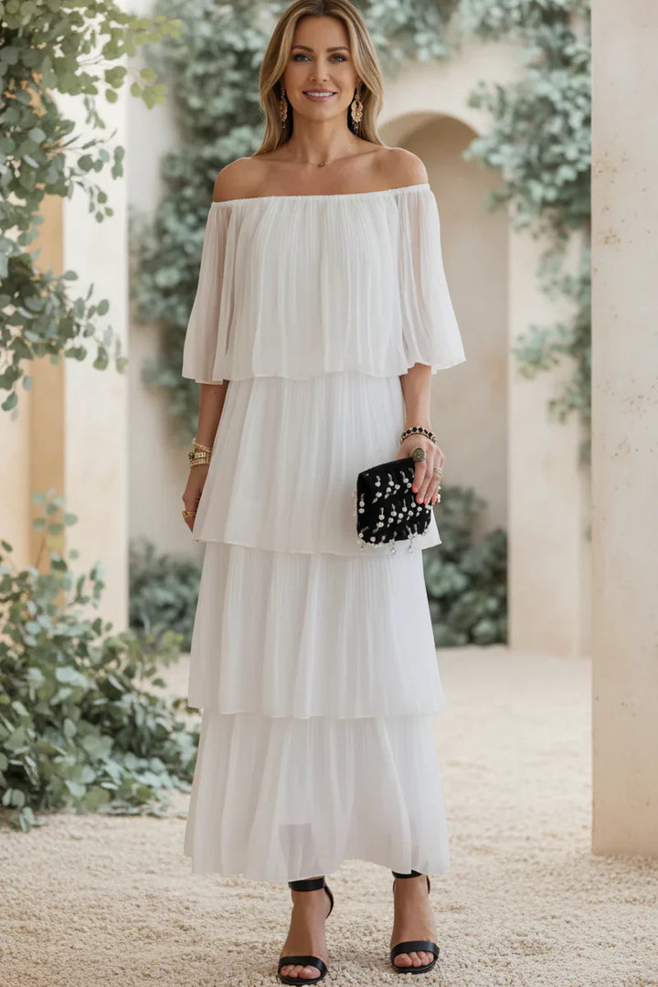 NOIRÉ - PLEATED EVENING GOWN