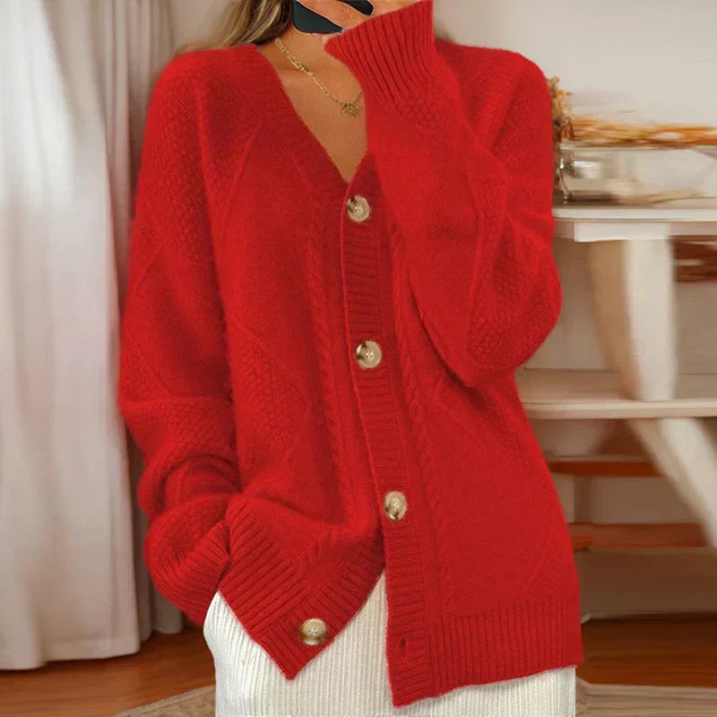 Éloise™ | Cardigan en Maille Torsadée Féminine