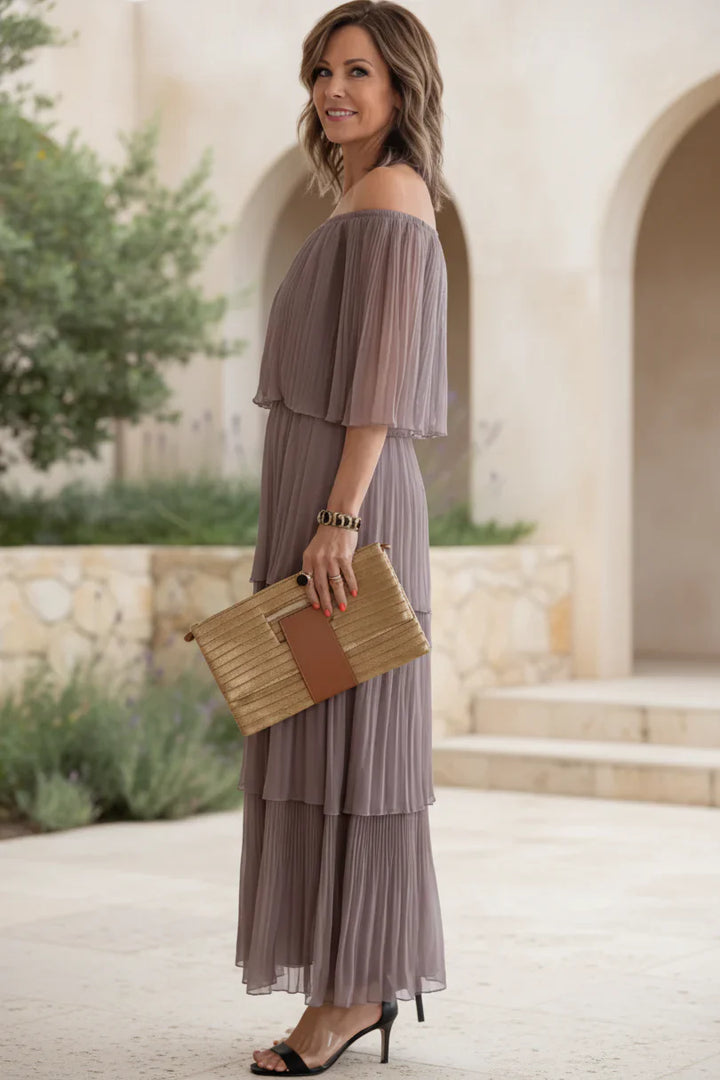 NOIRÉ - PLEATED EVENING GOWN