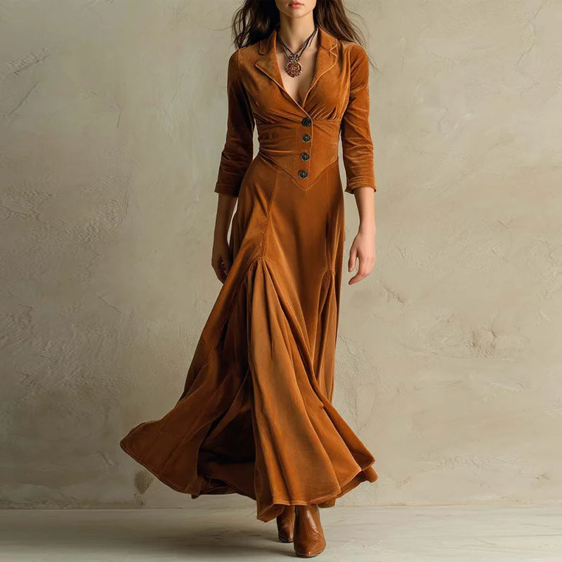 Anna | Robe Longue en Velours